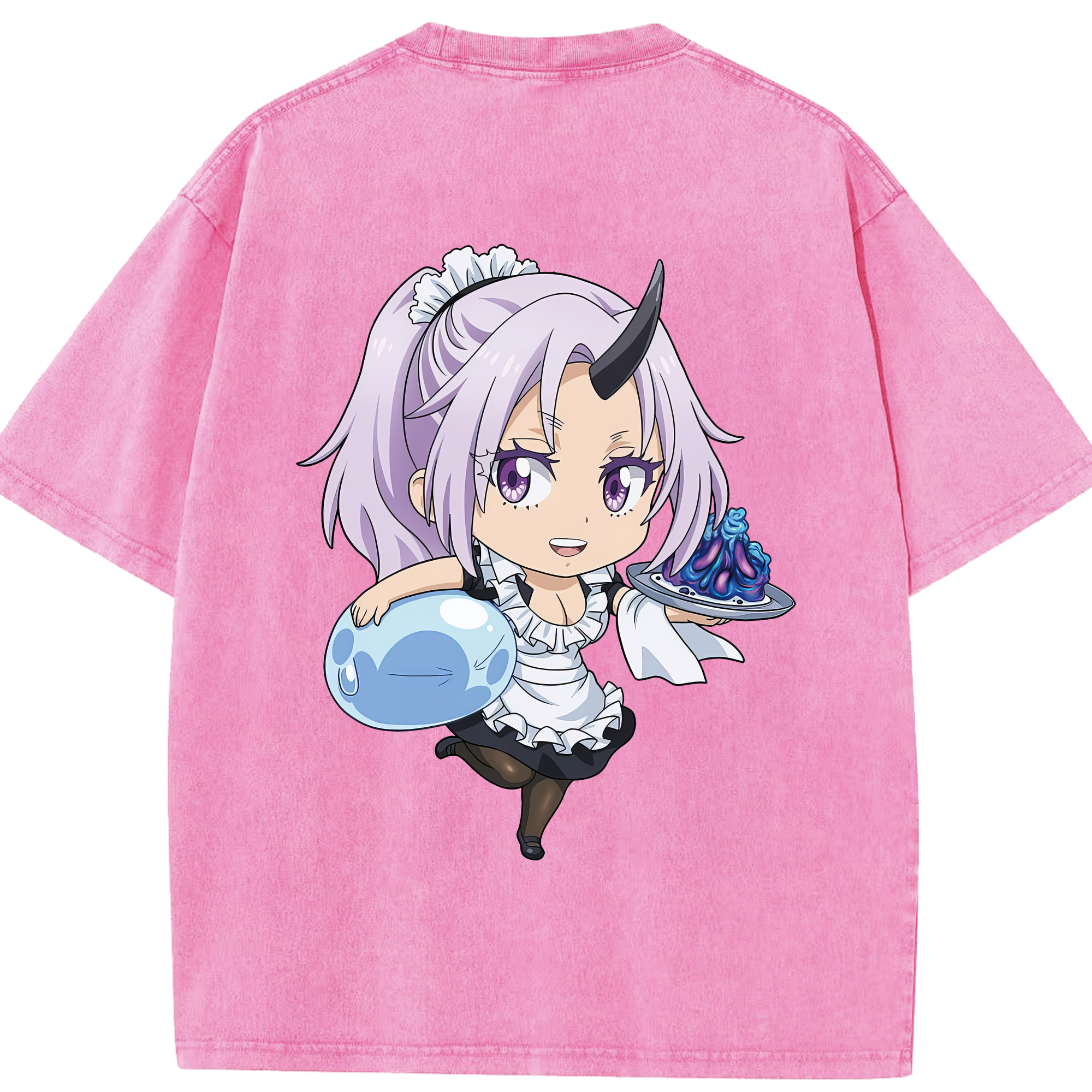 （画像用） 転スラ Regarding Reincarnated to Slime 綿100% ヴィンテージ風 半袖Tシャツ（背面プリント）